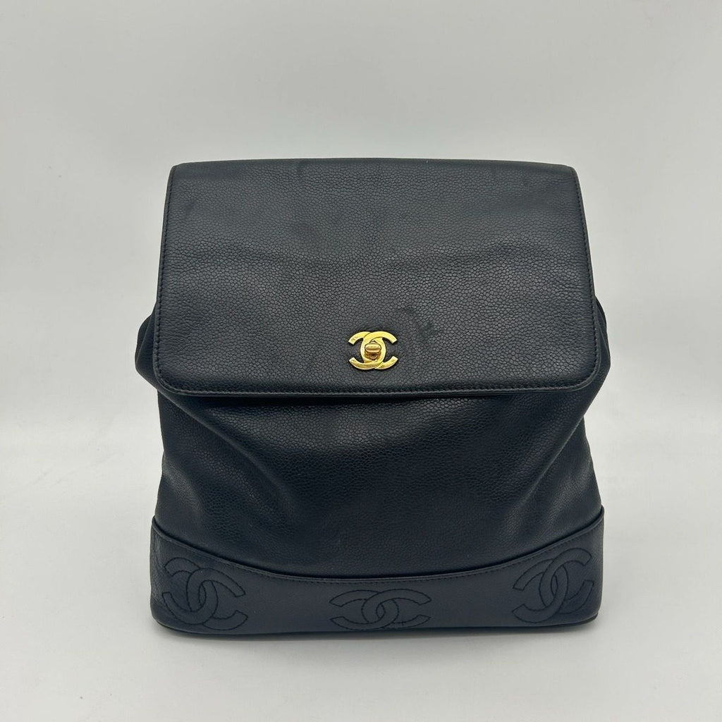 Chanel Triple Coco Backpack Caviar Leather