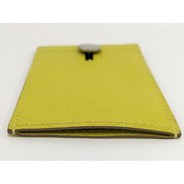 Hermes Diablo Card Case Chevre Leather Yellow Stamped — view 4