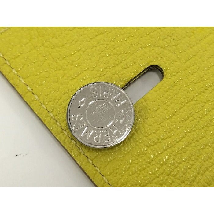 Hermes Diablo Card Case Chevre Leather Yellow Stamped — view 7