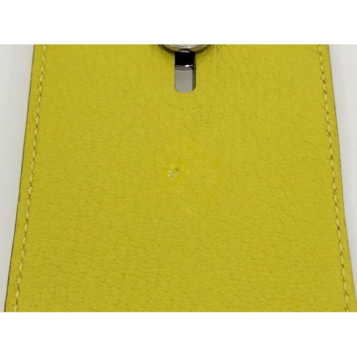 Hermes Diablo Card Case Chevre Leather Yellow Stamped — view 8