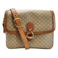 Celine Macadam Pattern Shoulder Bag Pochette Crossbody Gold Hardware