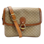 Celine Macadam Pattern Shoulder Bag Pochette Crossbody Gold Hardware