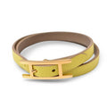 Hermes Bangle Bracelet Leather Api 3-strand Yellow Soldes Souffle Vaux