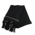Chanel Zip Muffler Black Scarf