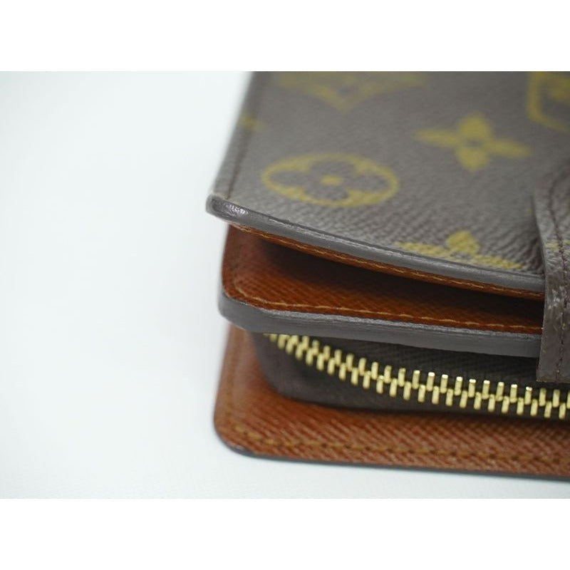 Louis Vuitton Compact Zip Monogram Fold Wallet Brown — view 5