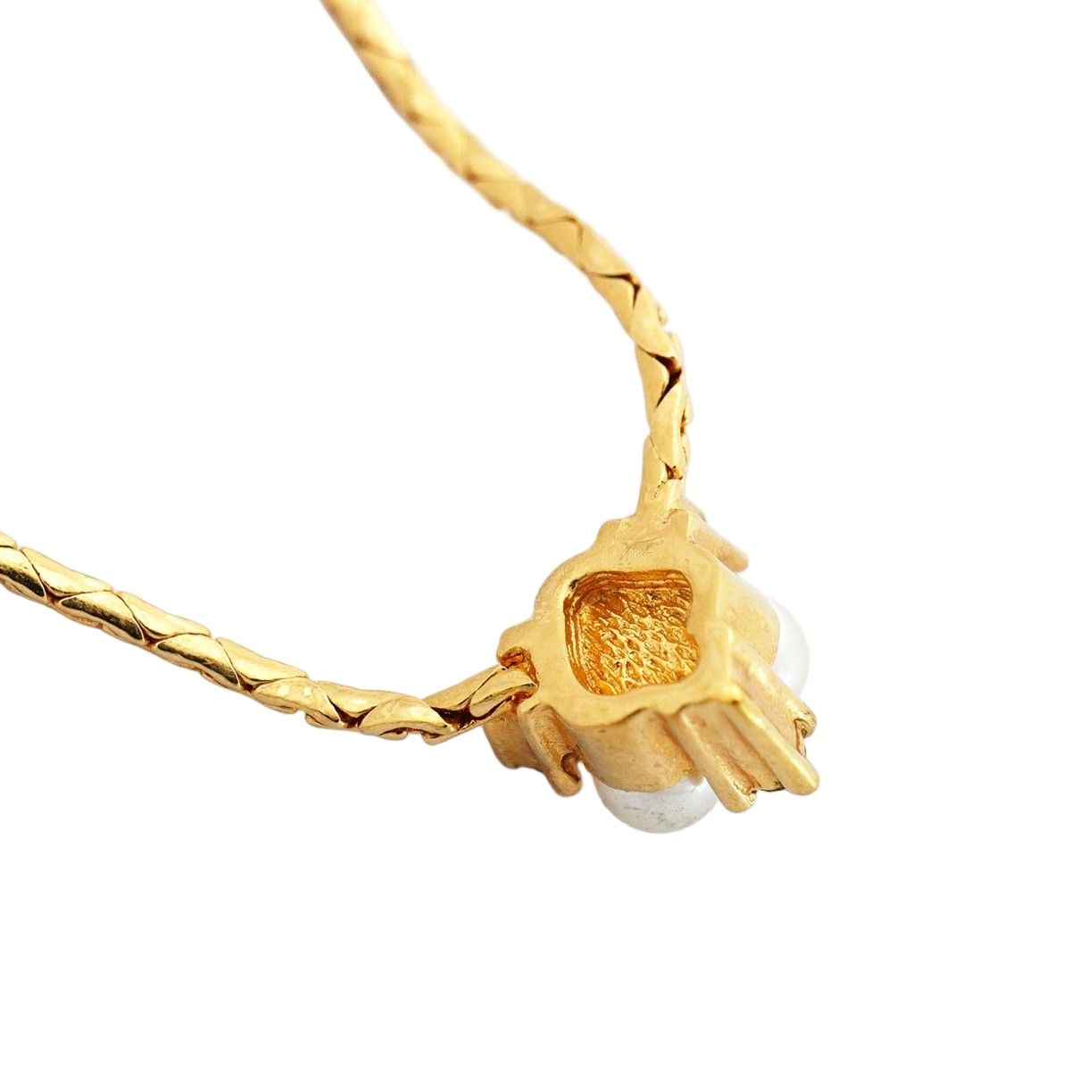 Dior Necklace Gold Plated Faux Pearl Rhinestone — view 2