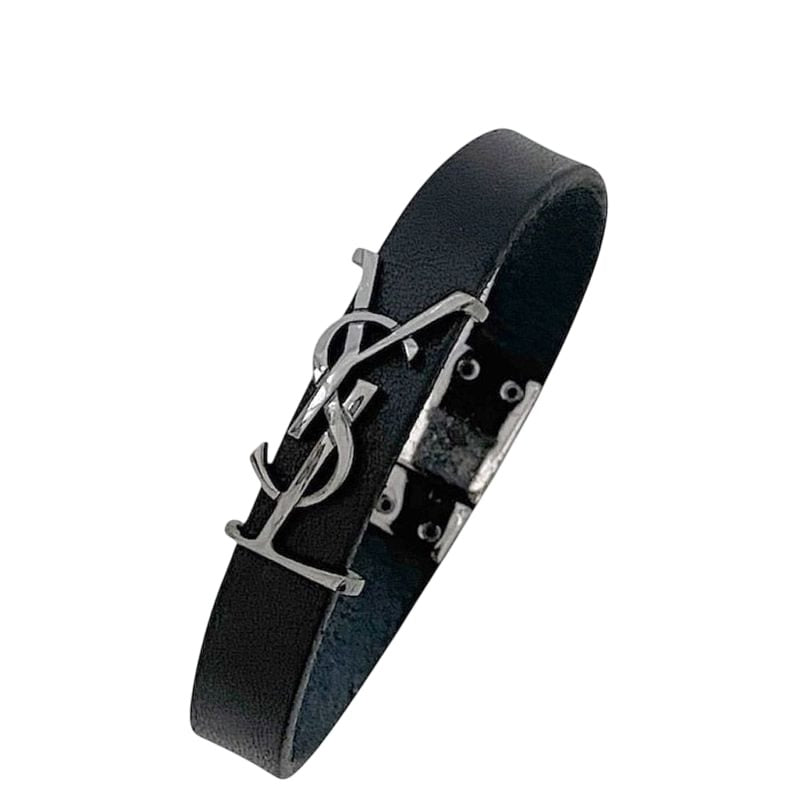 Saint Laurent Bracelet Black Cassandra Leather — view 3