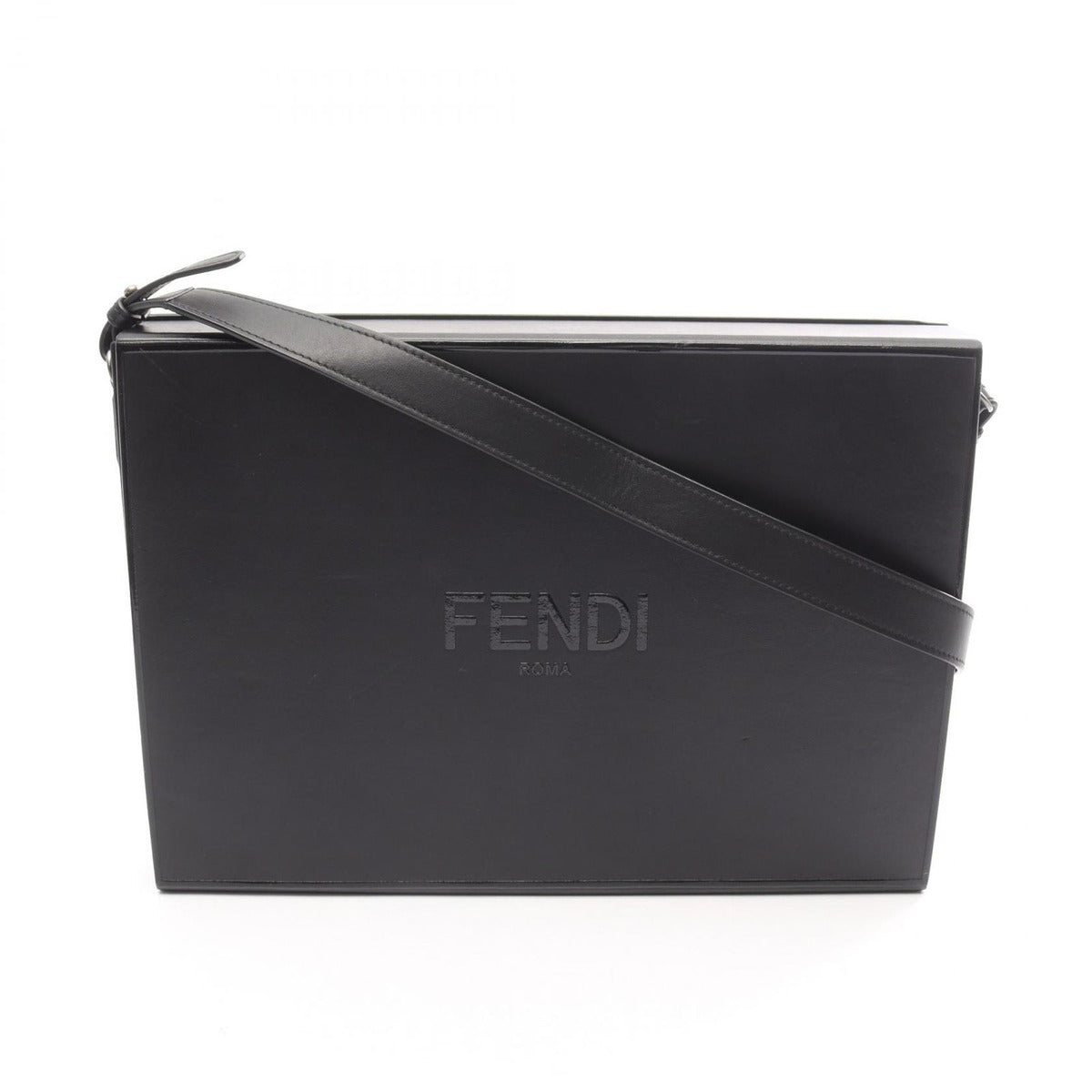 Fendi Shoulder Bag Messenger Box Black Leather Box