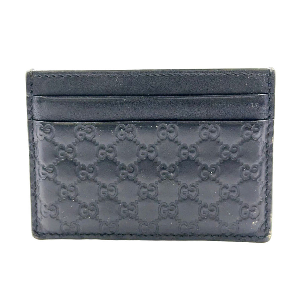 Gucci Micro Guccissima Leather Black Card Case
