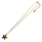 Chanel Crystal CC Logo Star Necklace Pendant Gold Black — view 4