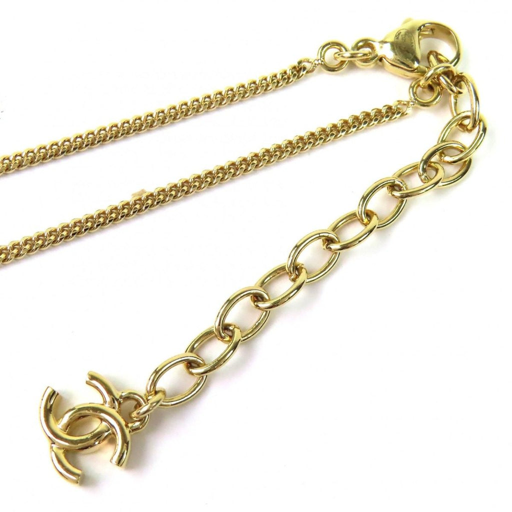 Chanel Crystal CC Logo Star Necklace Pendant Gold Black — view 8
