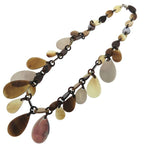 Hermes Large Horn Necklace Teardrop Buffalo Silver 925 Brown 1458 — view 2