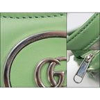 Gucci Petit GG 2-Way Handbag Leather Green Silver — view 7