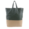 Celine Horizontal Cabas Bicolor Leather Tote Shoulder Hand