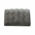 Bottega Veneta Intrecciato Leather Flap Card Case Black — view 2