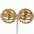 Chanel Coco Mark Vintage Gold Plated 7.0 g Earrings