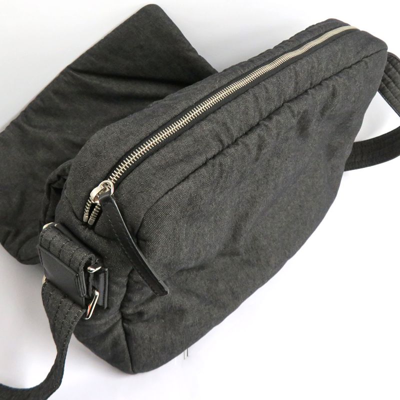 Chanel Cocococoon Messenger Bag Cotton Shoulder Denim Black — view 6