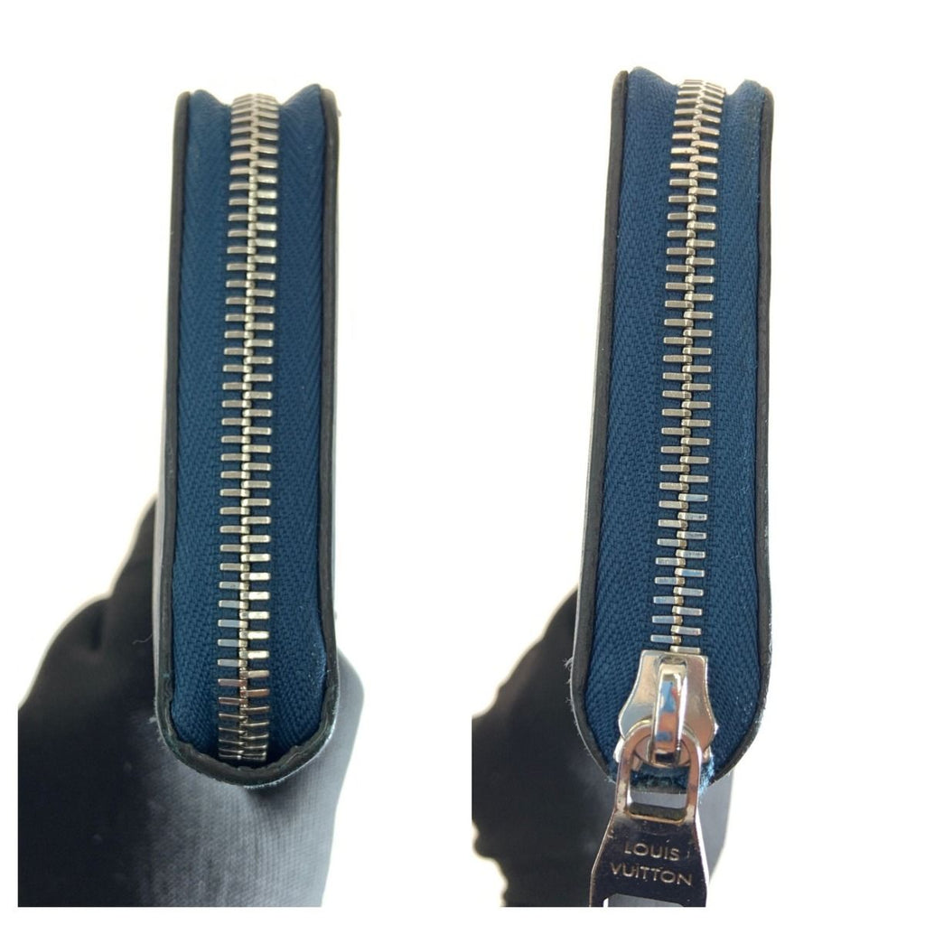 Louis Vuitton Zippy Wallet Taiga Vertical Round Long Blue — view 3