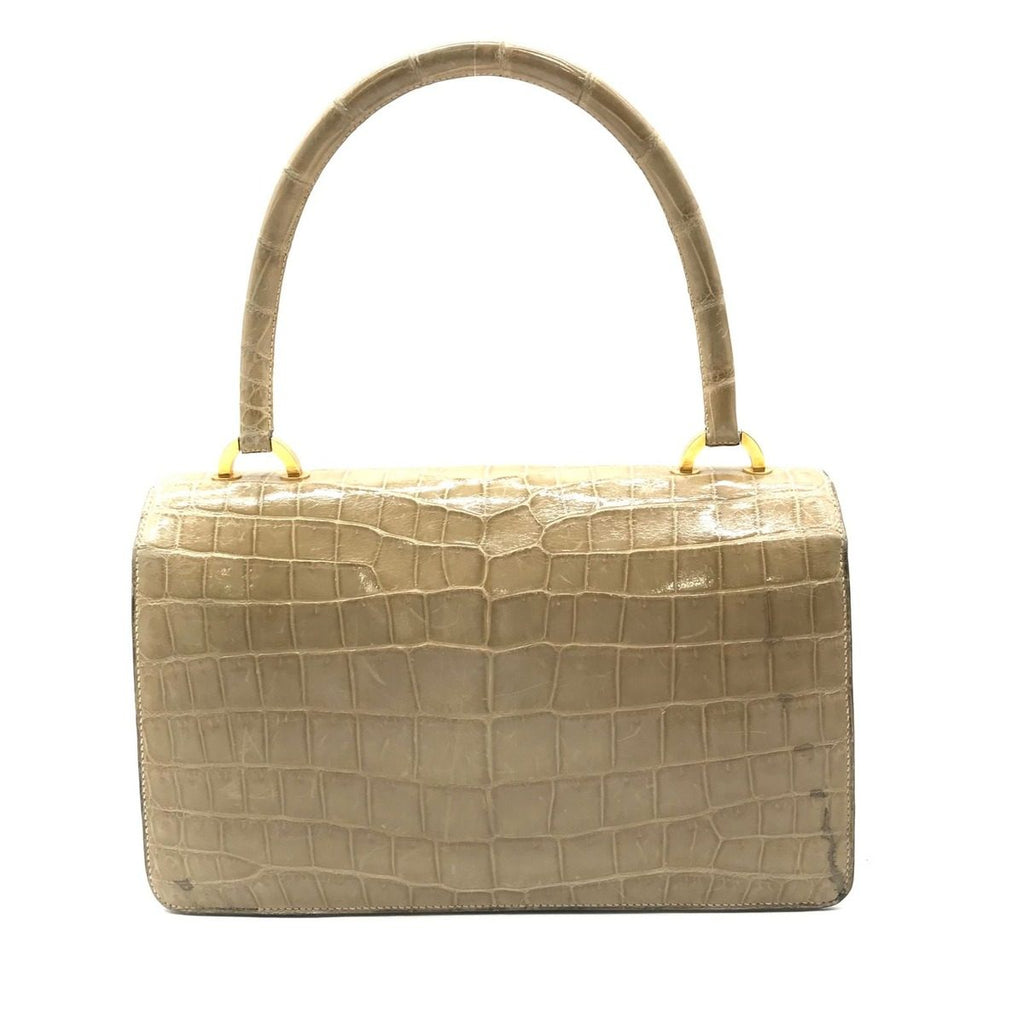 Hermes Ring de Porosus Croco Hand Bag Beige — view 2