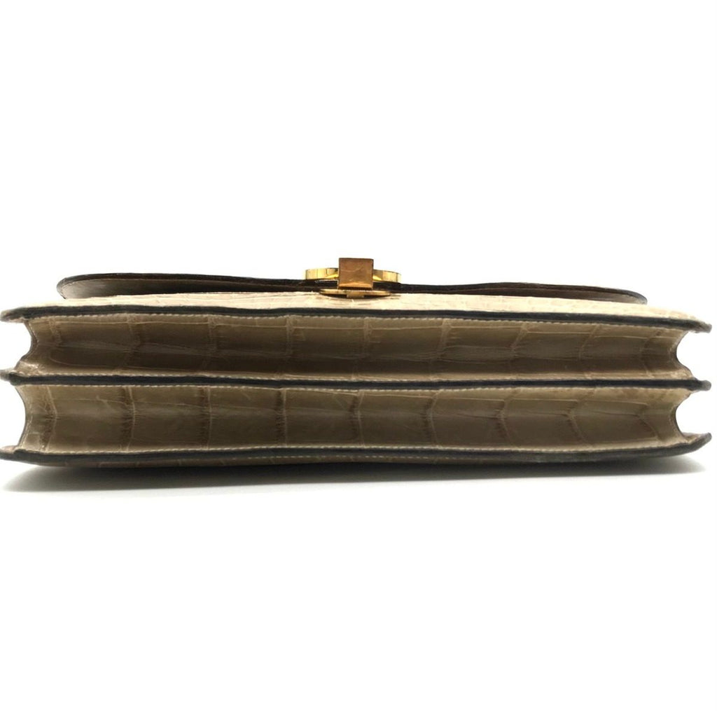 Hermes Ring de Porosus Croco Hand Bag Beige — view 4
