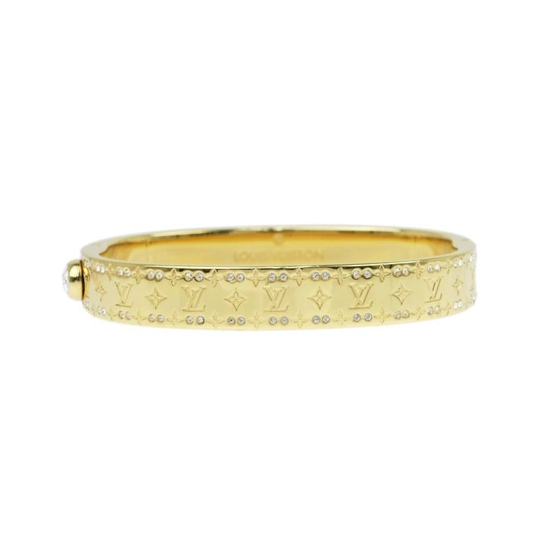 Louis Vuitton Rigid Bracelet Nanogram Strass Gold S Bangle — view 2