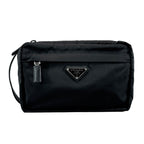 Prada Triangle Logo Clutch Travel Pouch Nylon
