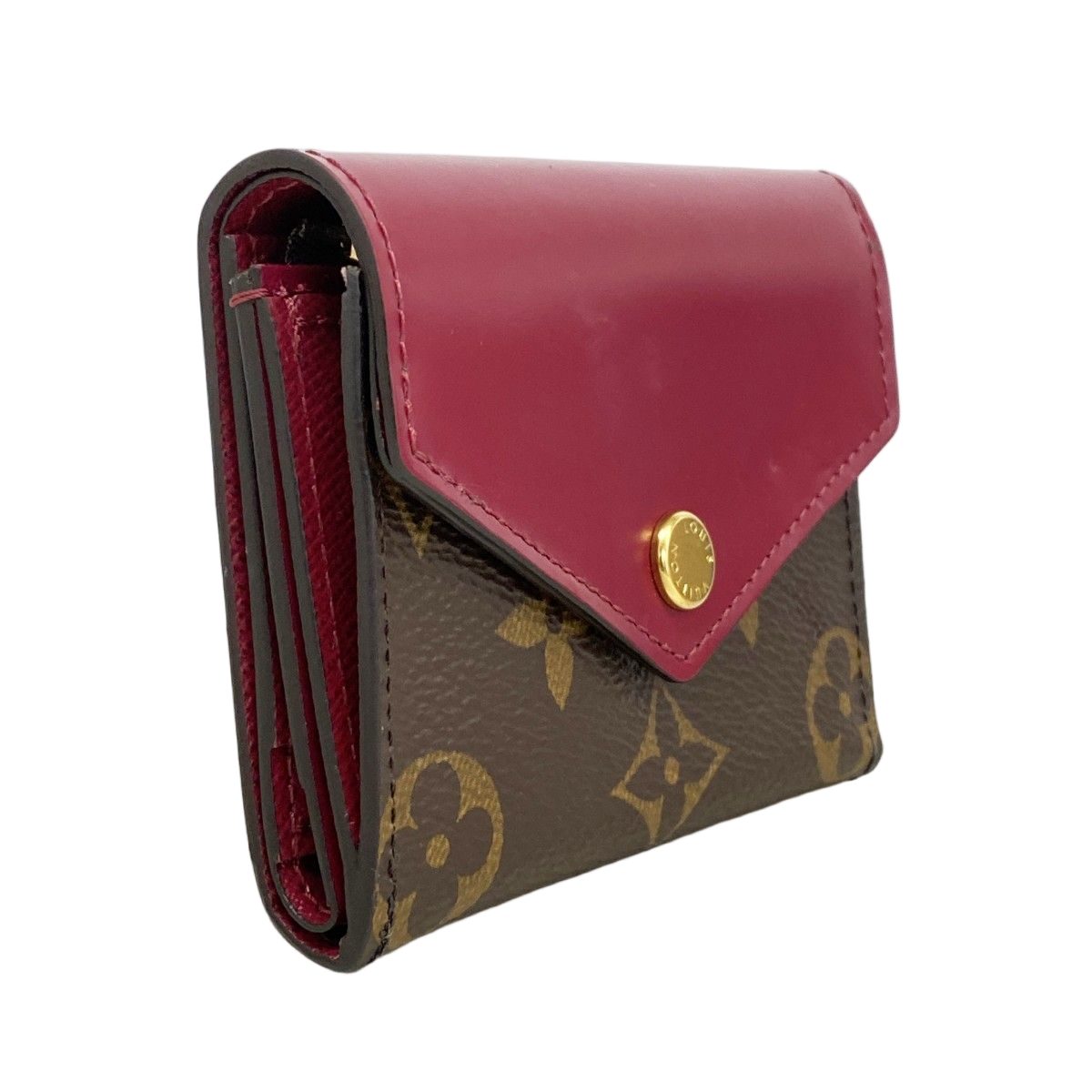 Louis Vuitton Trifold Wallet Monogram Portefeuille Zoe Brown Fuchsia — view 2