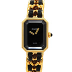 Chanel Premiere S Vintage Watch Black Gold Quartz