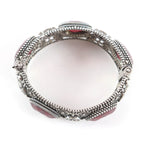 Gucci 925 Interlocking Flower Bangle with Colored Stones Silver Red 17 Total — view 4