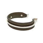 Hermes Bangle Vorsoft Metal Brown Silver Bracelet 1189 — view 2