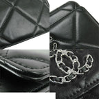 Chanel 19 Black Gold Silver Lambskin Quilted Wallet Pochette 2-Way Handbag Chain — view 7