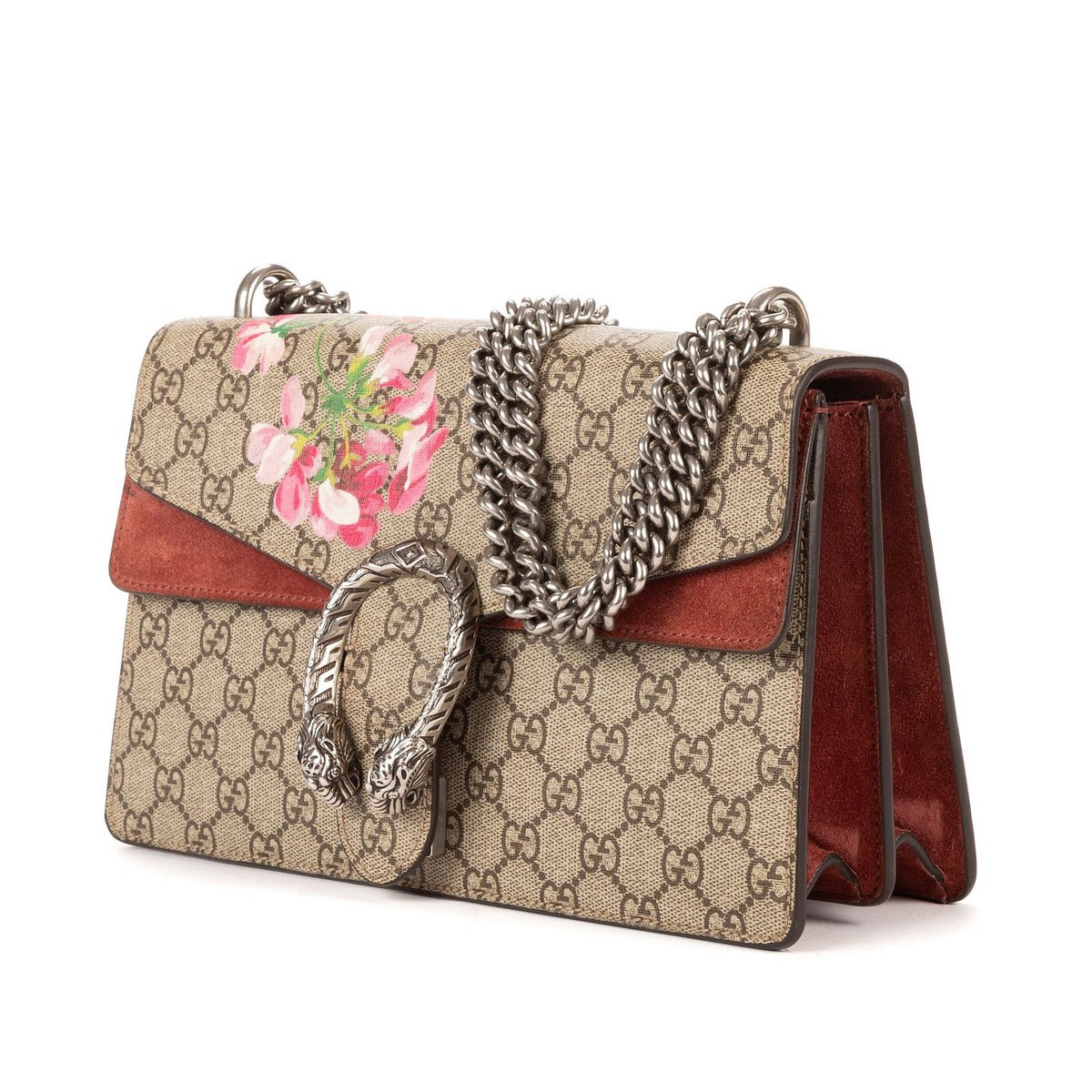 Gucci Blooms Dionysus Beige Burgundy Supreme Canvas Shoulder Bag — view 2