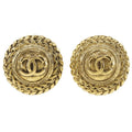Chanel Coco Mark Vintage Gold Plated 23.8 g Earrings