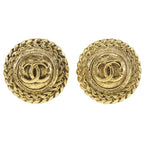 Chanel Coco Mark Vintage Gold Plated 23.8 g Earrings