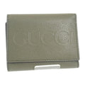 Gucci Logo Compact Wallet Mini E8 Ig3352 Trifold Calfskin Khaki