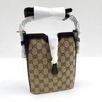 Gucci Mini Bucket Shoulder Bag GG Canvas Leather Sherry