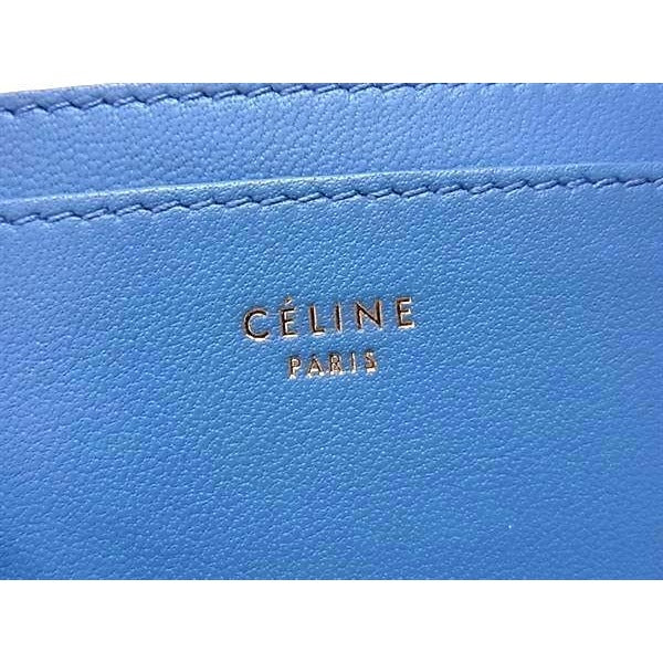 Celine Leather Card Case Holder Pass Light Blue Fa1122 — view 4
