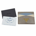 Prada Saffiano Leather Metal Logo Pass Case Business Card Holder — view 2