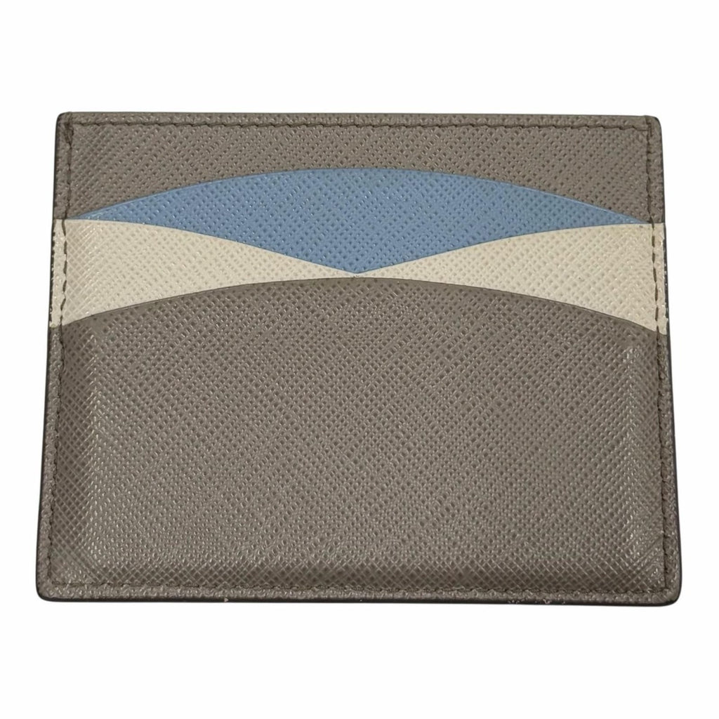 Prada Saffiano Leather Metal Logo Pass Case Business Card Holder — view 3
