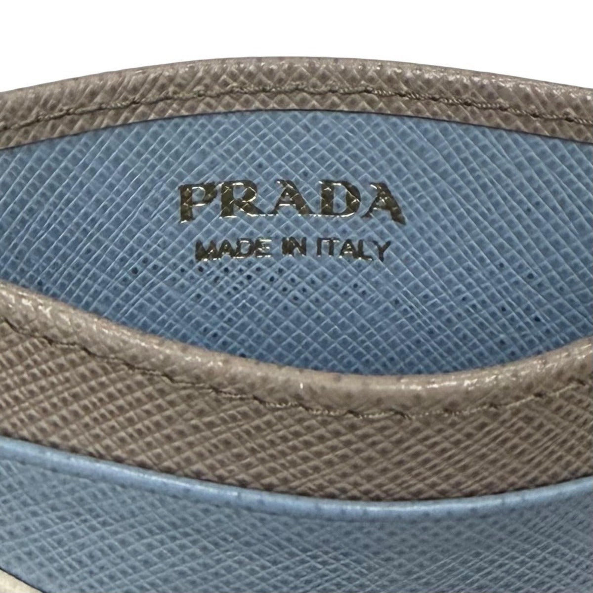 Prada Saffiano Leather Metal Logo Pass Case Business Card Holder — view 8