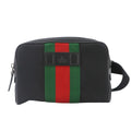 Gucci Sherry Line Belt Bag Canvas Leather Black Silver