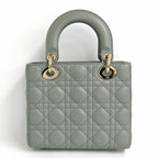Dior Lady My ABCDior Small String Gray Lamb Cannage — view 3