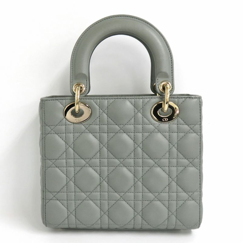 Dior Lady My ABCDior Small String Gray Lamb Cannage — view 3