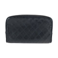 Chanel Bicolor CC Logo Makeup Pouch Black Gold Leather Clutch