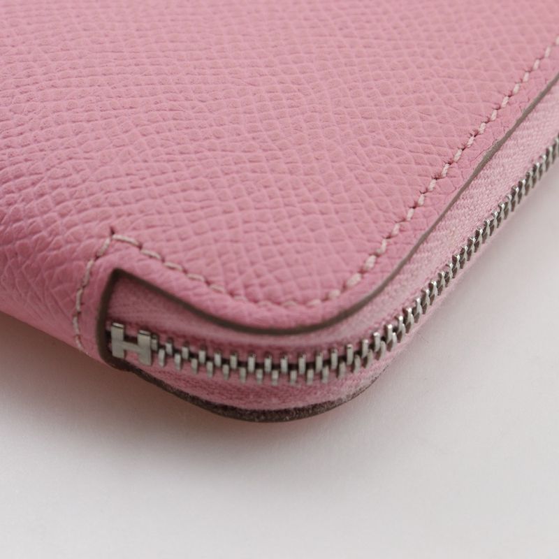 Hermes Azap Long Silk Inn Vaux Epson Rose Confetti Pink Y Wallet — view 5