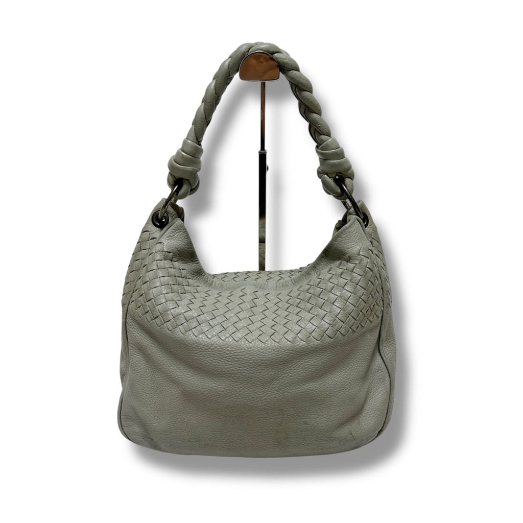 Bottega Veneta One Shoulder Bag Intrecciato Leather Light Gray Braided — view 2