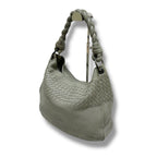 Bottega Veneta One Shoulder Bag Intrecciato Leather Light Gray Braided — view 3