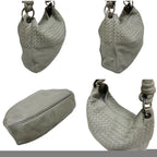 Bottega Veneta One Shoulder Bag Intrecciato Leather Light Gray Braided — view 4