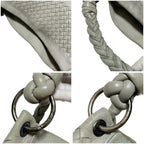 Bottega Veneta One Shoulder Bag Intrecciato Leather Light Gray Braided — view 5