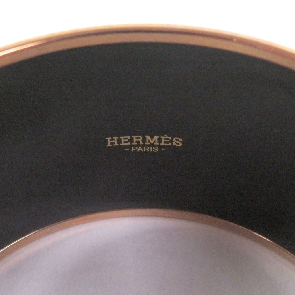 Hermes Harnais Des Presidents XL Encres Enamel Bangle Breast Blue Gray Pink — view 4